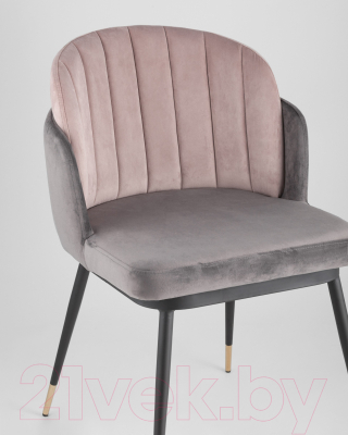 Стул Stool Group Пенелопа / FDC8054 FUT-81 + FUT-64 (вельвет темно-серый/розовый)