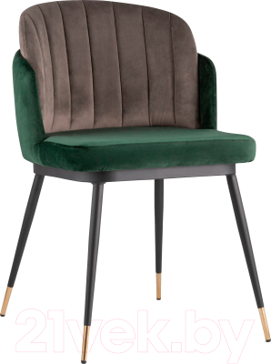 Стул Stool Group Пенелопа / FDC8054 FUT-73 + FUT-54 (вельвет зеленый/коричневый) - фото