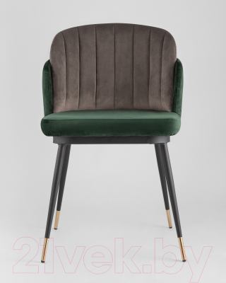 Стул Stool Group Пенелопа / FDC8054 FUT-73 + FUT-54 (вельвет зеленый/коричневый)
