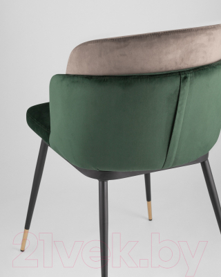 Стул Stool Group Пенелопа / FDC8054 FUT-73 + FUT-54 (вельвет зеленый/коричневый)