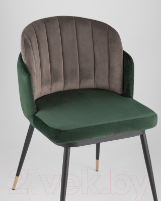 Стул Stool Group Пенелопа / FDC8054 FUT-73 + FUT-54 (вельвет зеленый/коричневый)