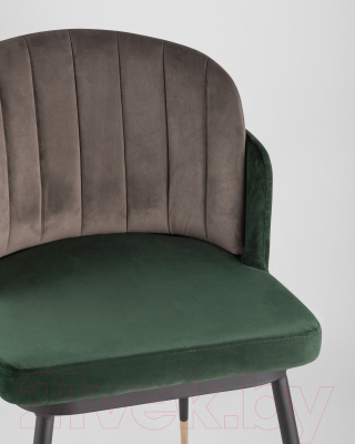 Стул Stool Group Пенелопа / FDC8054 FUT-73 + FUT-54 (вельвет зеленый/коричневый)