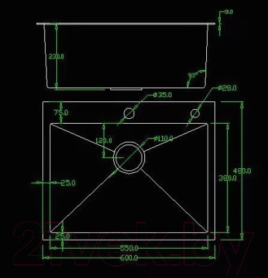 Мойка кухонная Avina HM6048 (нержавеющая сталь)