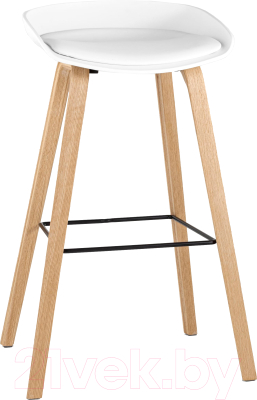 Стул барный Stool Group Libra с ПУ подушкой / 8319B (белый/деревянные ножки) - фото