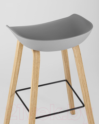 Стул барный Stool Group Libra / 8319 (серый/деревянные ножки)