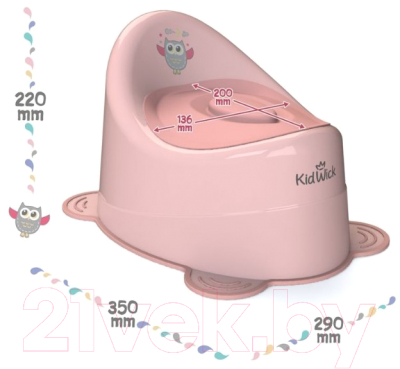 Детский горшок Kidwick Улитка / KW040301 (розовый/темно-розовый)