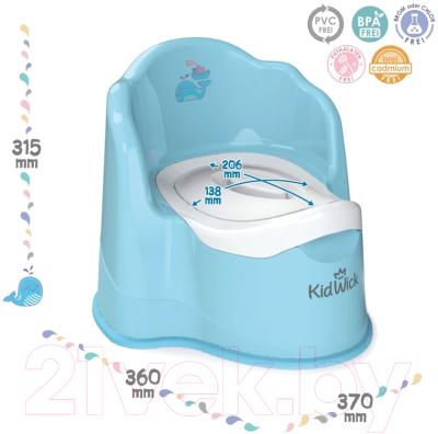 Детский горшок Kidwick Королевский / KW080204 (голубой)