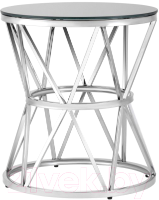 Журнальный столик Stool Group Вива 50x50 / EET-080 (стекло черное/сталь серебристый) - фото