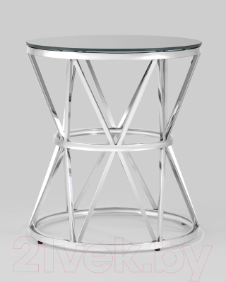 Журнальный столик Stool Group Вива 50x50 / EET-080 (стекло черное/сталь серебристый)