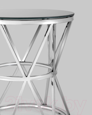 Журнальный столик Stool Group Вива 50x50 / EET-080 (стекло черное/сталь серебристый)