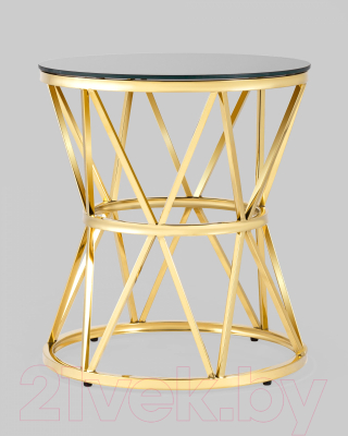 Журнальный столик Stool Group Вива 50x50 / EET-080-TG (стекло черное/сталь золото)