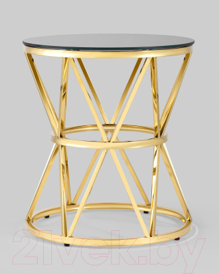 Журнальный столик Stool Group Вива 50x50 / EET-080-TG (стекло черное/сталь золото)