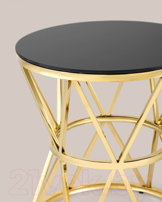 Журнальный столик Stool Group Вива 50x50 / EET-080-TG (стекло черное/сталь золото)
