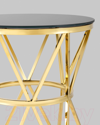 Журнальный столик Stool Group Вива 50x50 / EET-080-TG (стекло черное/сталь золото)
