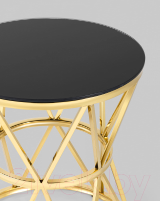 Журнальный столик Stool Group Вива 50x50 / EET-080-TG (стекло черное/сталь золото)