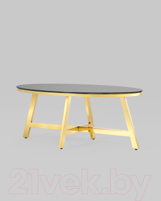 Журнальный столик Stool Group Альба 100x50 / ECT-095-O-TG (стекло черное/сталь золото)