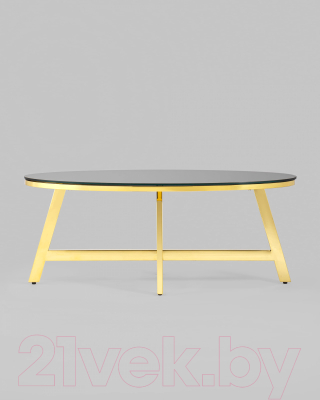 Журнальный столик Stool Group Альба 100x50 / ECT-095-O-TG (стекло черное/сталь золото)