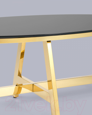 Журнальный столик Stool Group Альба 100x50 / ECT-095-O-TG (стекло черное/сталь золото)