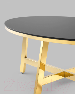 Журнальный столик Stool Group Альба 100x50 / ECT-095-O-TG (стекло черное/сталь золото)