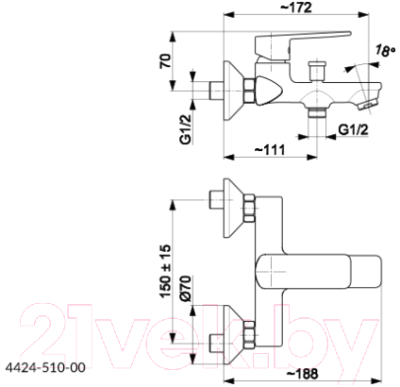 Смеситель Armatura Agat 4424-510-00