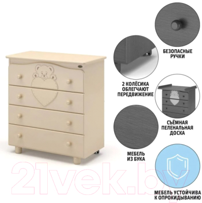 Комод пеленальный Nuovita Fortuna