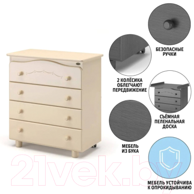 Комод пеленальный Nuovita Perla