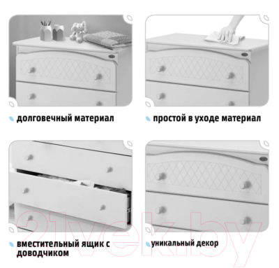 Комод пеленальный Nuovita Tempi (белый)