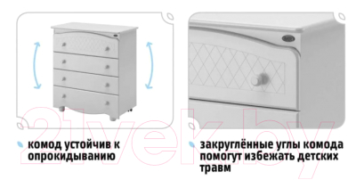 Комод пеленальный Nuovita Tempi (белый)