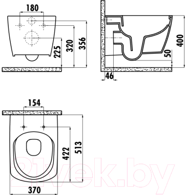 Унитаз подвесной Creavit Elegant EG321-11CB00E-0000 + KC1103.01.0000E