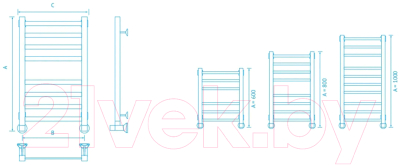 Полотенцесушитель водяной Маргроид Вид 81/10 80x50