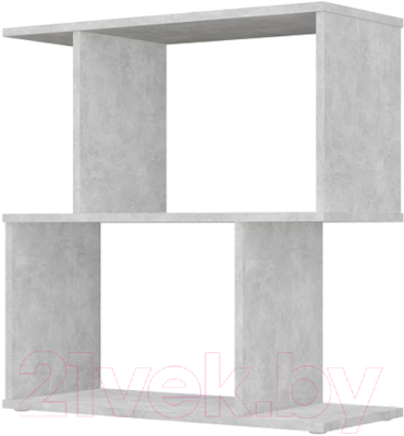 Стеллаж Polini Kids Home Smart Фигурный 2 секции / 0002270.75 (бетон) - фото