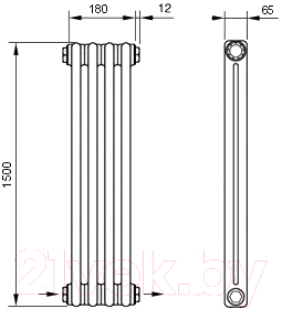 Радиатор стальной Arbonia 2150/4 24 (нижнее подключение, слева-направо)