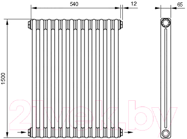 Радиатор стальной Arbonia 2150/12 24 (нижнее подключение, слева-направо)