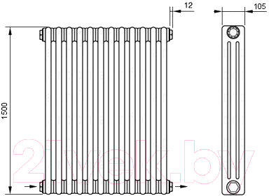 Радиатор стальной Arbonia 3150/12 24 (нижнее подключение, слева-направо)