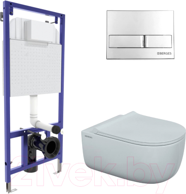 Унитаз подвесной с инсталляцией Berges Ego XL Rimless / 043203 - фото