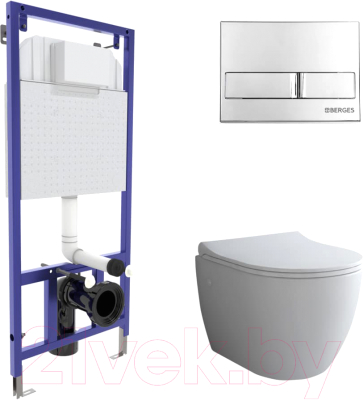 Унитаз подвесной с инсталляцией Berges Level Rimless / 043205 - фото