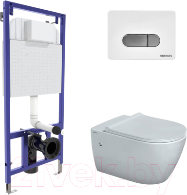 Унитаз подвесной с инсталляцией Berges Novum / 043214 - фото
