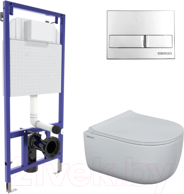 Унитаз подвесной с инсталляцией Berges Ego Rimless / 047213 - фото