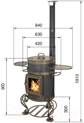 Печь-мангал Везувий Шмель С (12л)
