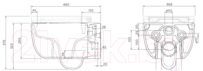 Унитаз подвесной с инсталляцией Berges Ego Rimless / 047237