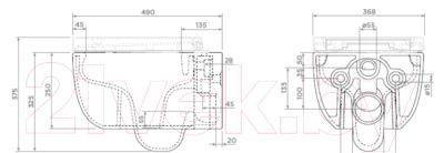 Унитаз подвесной с инсталляцией Berges Ego Rimless / 047243
