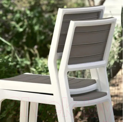 Стул садовый Keter Harmony Armchair / 236053 (белый/серый)