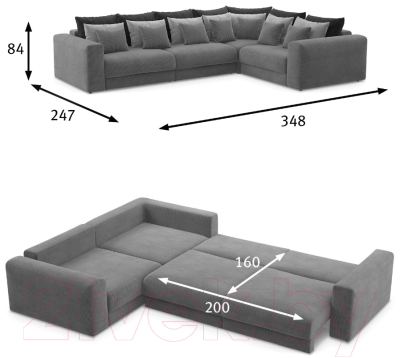 Диван угловой Moon Trade Мэдисон 006 / 80329337