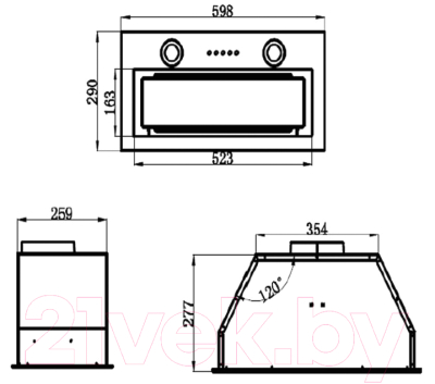 Вытяжка скрытая Maunfeld Trapeze 602M 