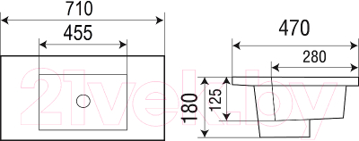 Умывальник WeltWasser Deilbach 7506-70 MT-BL