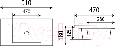 Умывальник WeltWasser Deilbach 7506-90 MT-BL