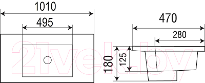 Умывальник WeltWasser Deilbach 7506-100 MT-BL