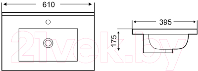 Умывальник WeltWasser Deilbach 7517- 60 MT-BL