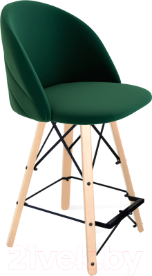 Стул барный Sheffilton SHT-ST35-2/S80-1 (лиственно-зеленый/прозрачный лак/черный) - фото