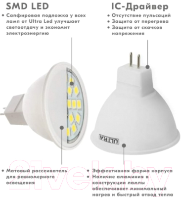 Лампа Ultra LED-MR16-8.5W-4000K